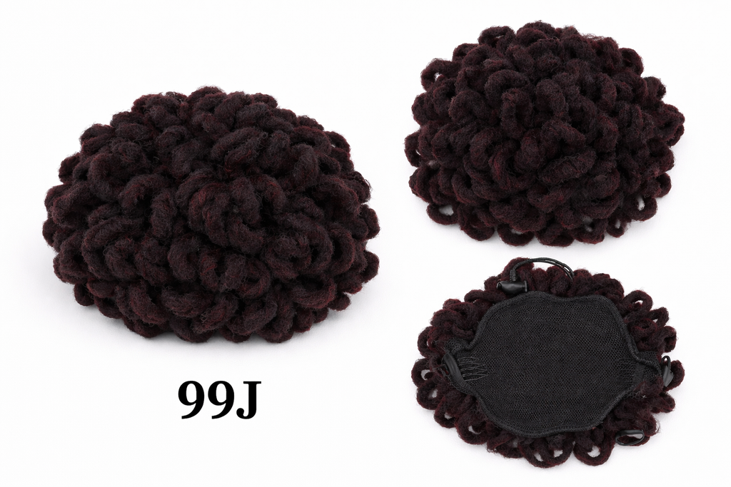 Chignon afro en fausses locks – Style naturel et élégant