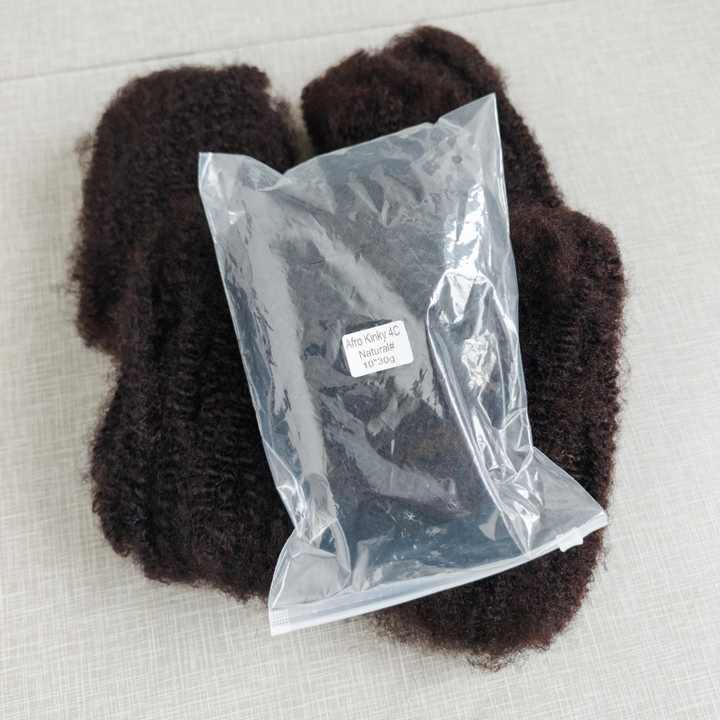 Extensions Cheveux Naturels Afro Kinky 4C - 25-45cm - 30/50g - Brésilien Remy pour Locks et Tresses