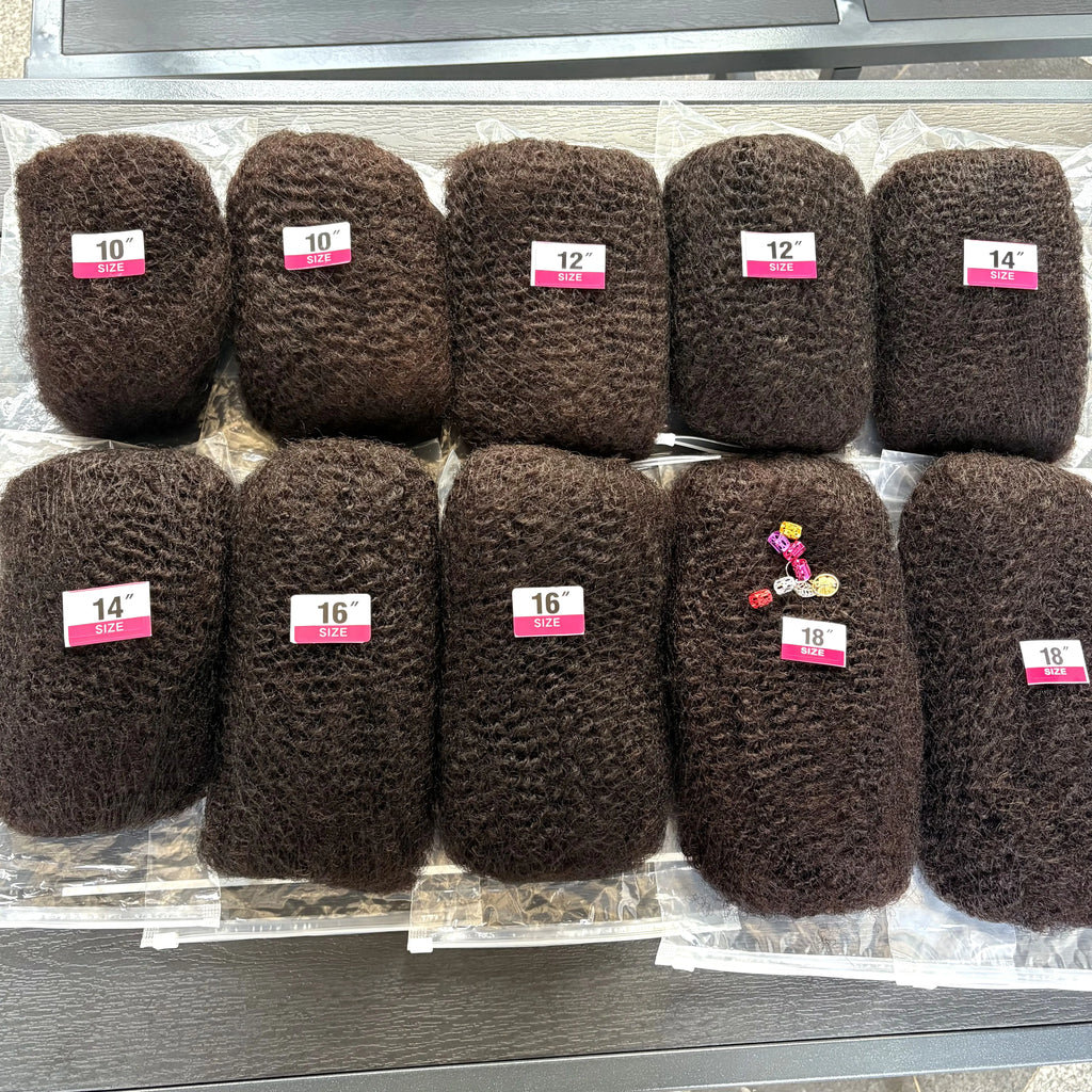 Extensions de  Locks Cheveux Humains Naturels - Texture Kinky Curly 50g - Réparation et Volume